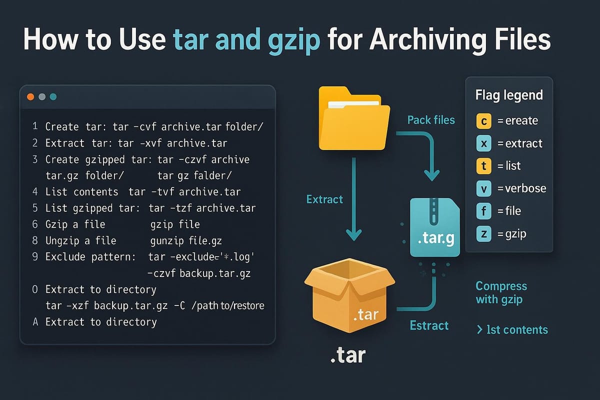 How to Use tar and gzip for Archiving Files