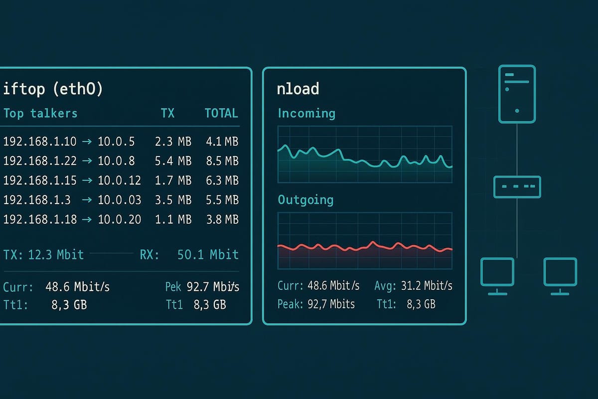 Monitoring Network Traffic with iftop and nload