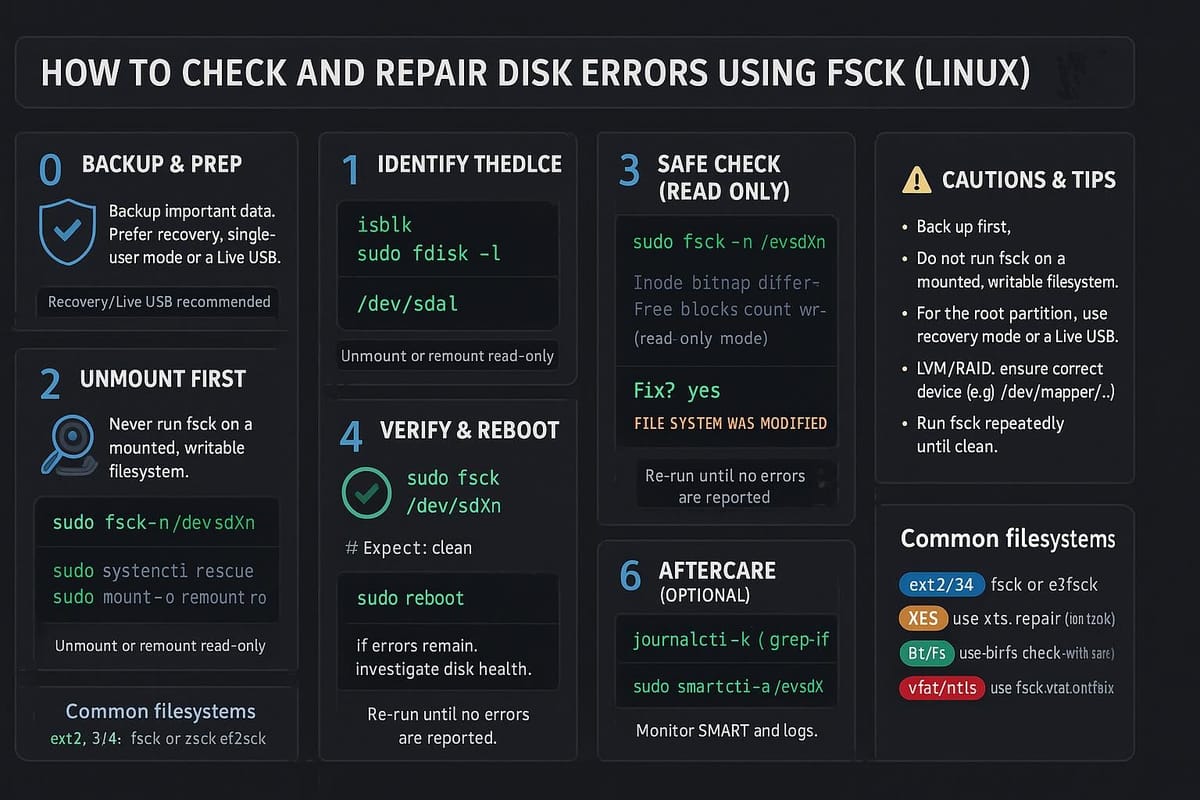 How to Check and Repair Disk Errors Using fsck