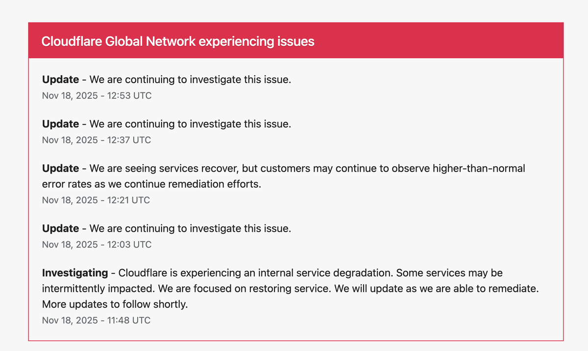 Cloudflare Global Network Outage: Investigation Ongoing as Services Remain Unstable