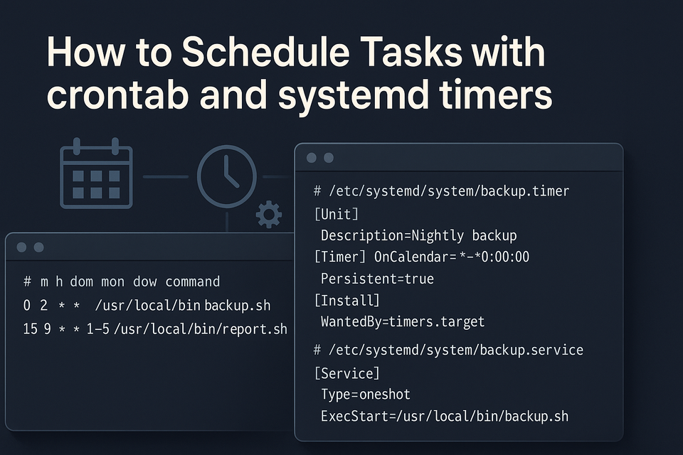 How to Schedule Tasks with crontab and systemd timers