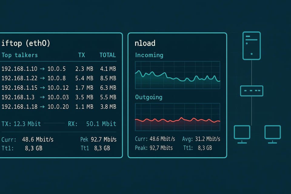 Monitoring Network Traffic with iftop and nload
