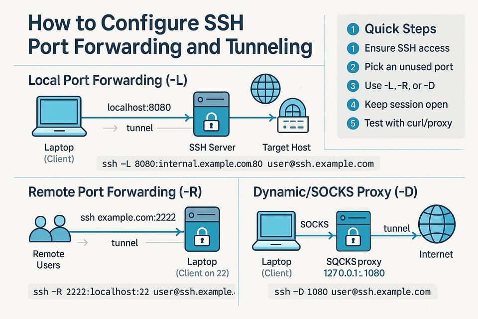 How to Configure SSH Port Forwarding and Tunneling